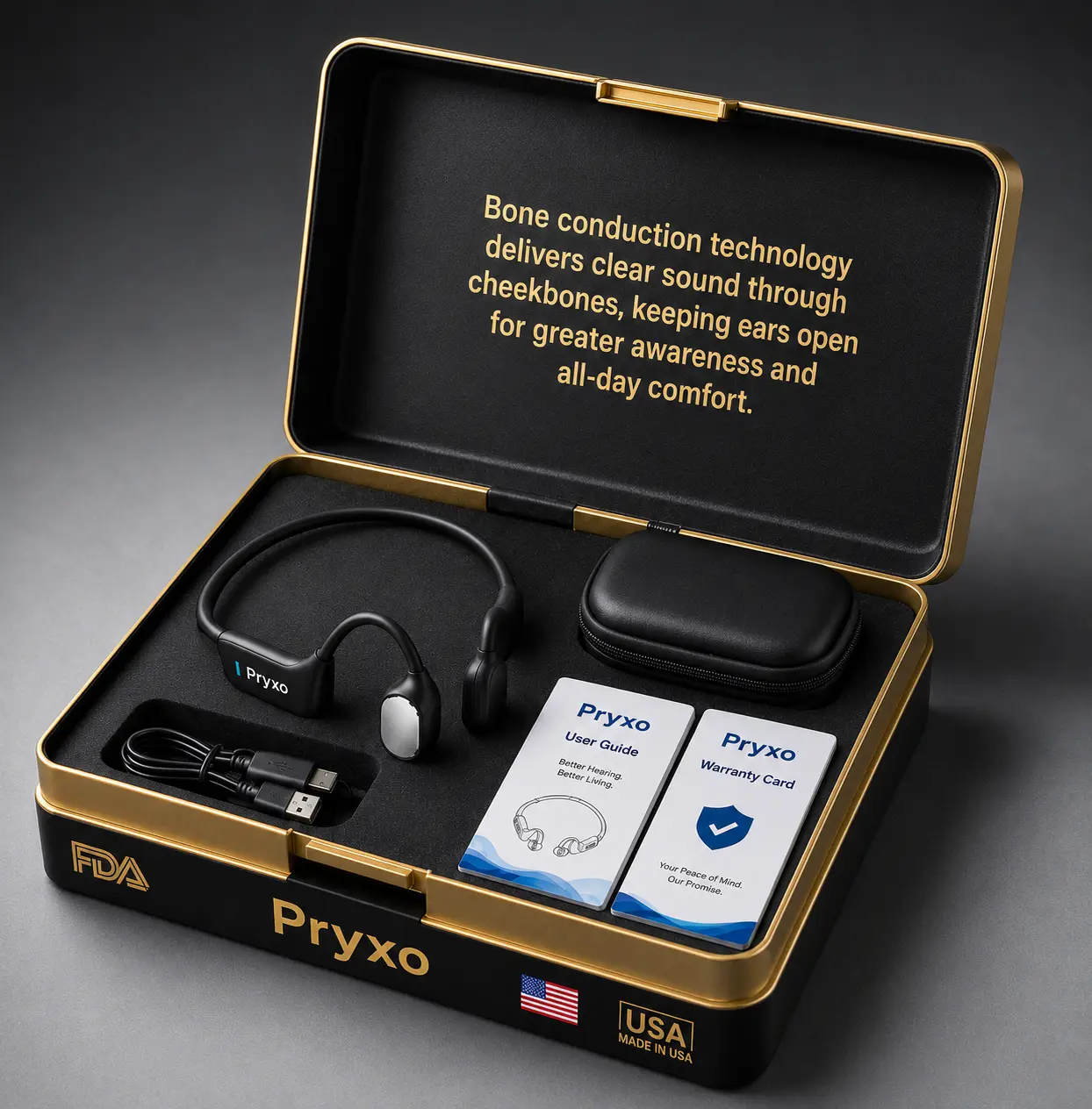 Pryxo® Bone Conduction Smart Hearing Headphones