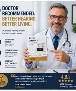 Pryxo™ Ear-Hook Smart AI Hearing Aid