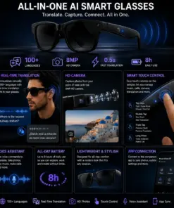 Pryxo™- Smart Glasses-Speak naturally in 100+ languages without taking out your phone