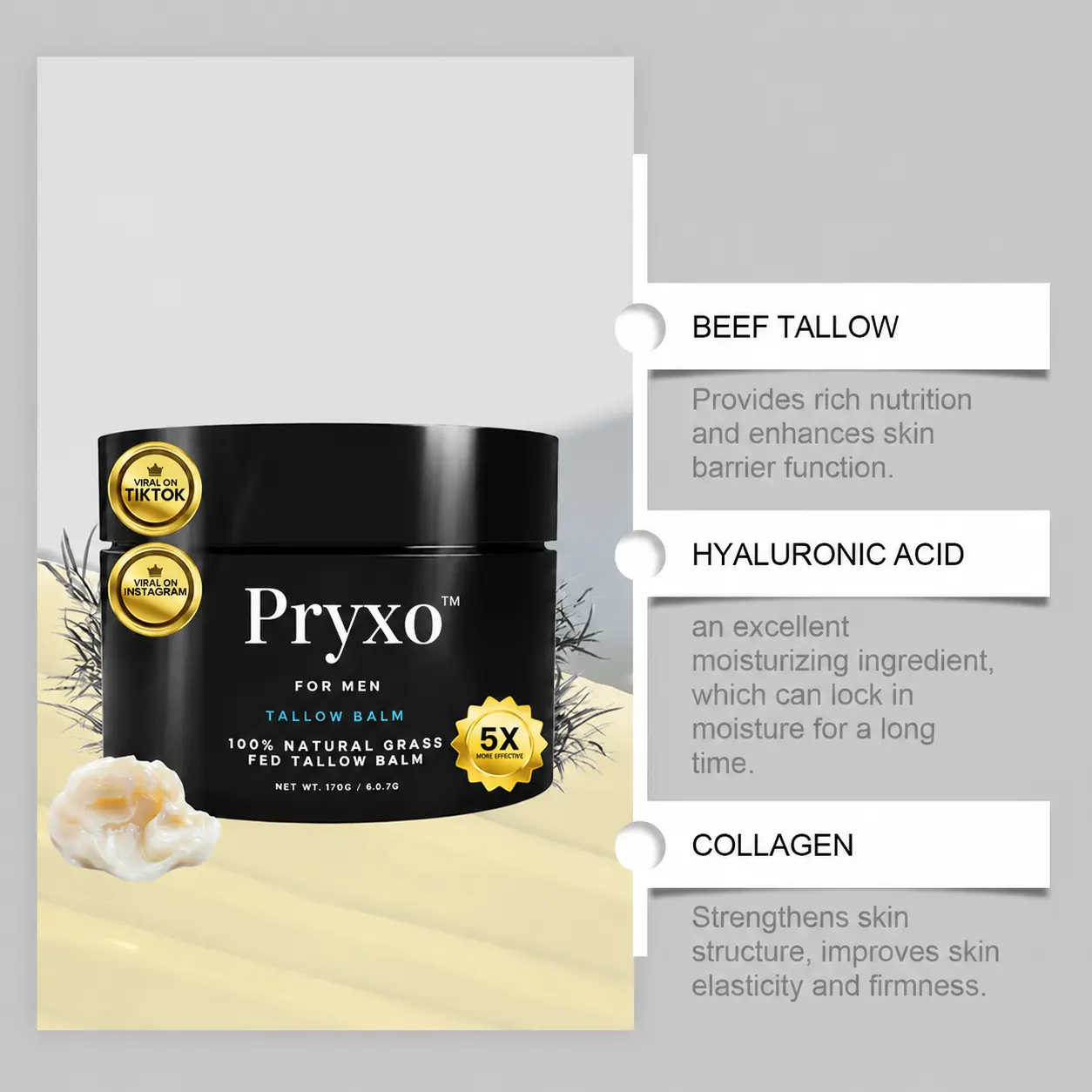 Pryxo™Men’s Tallow Wrinkle Balm
