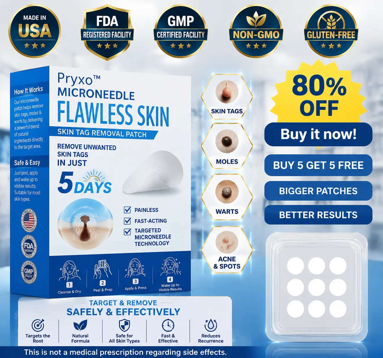 Pryxo™ 2-in-1 Microneedle & Hydrocolloid Patch