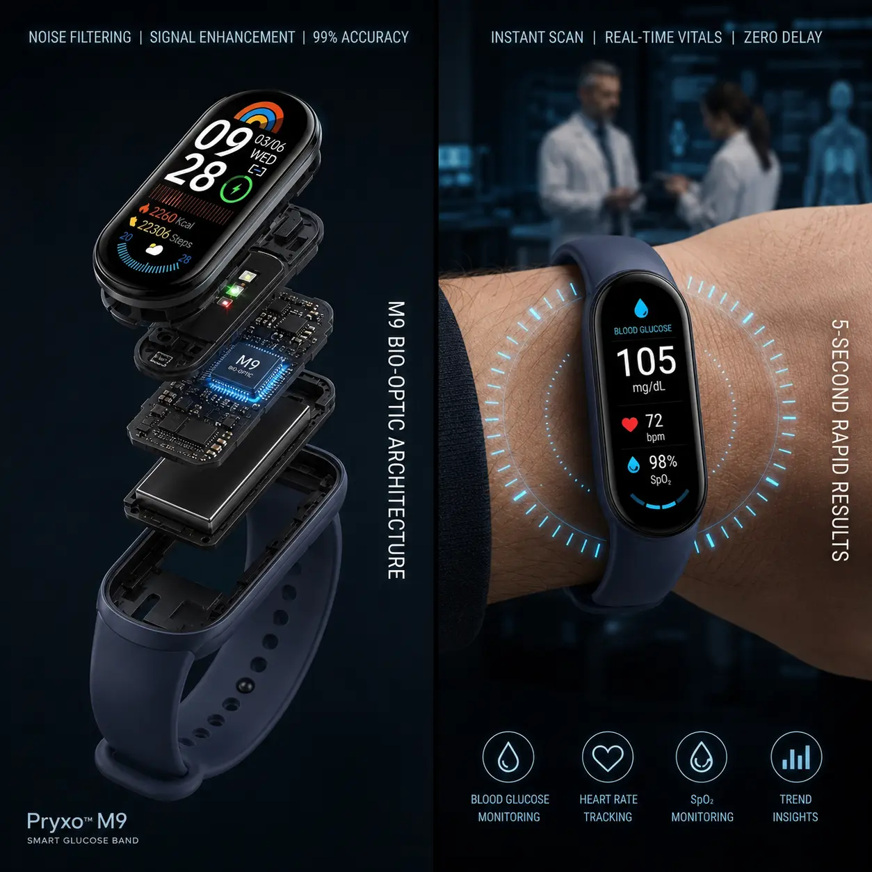 Pryxo™ M9 Non-Invasive Smart Band