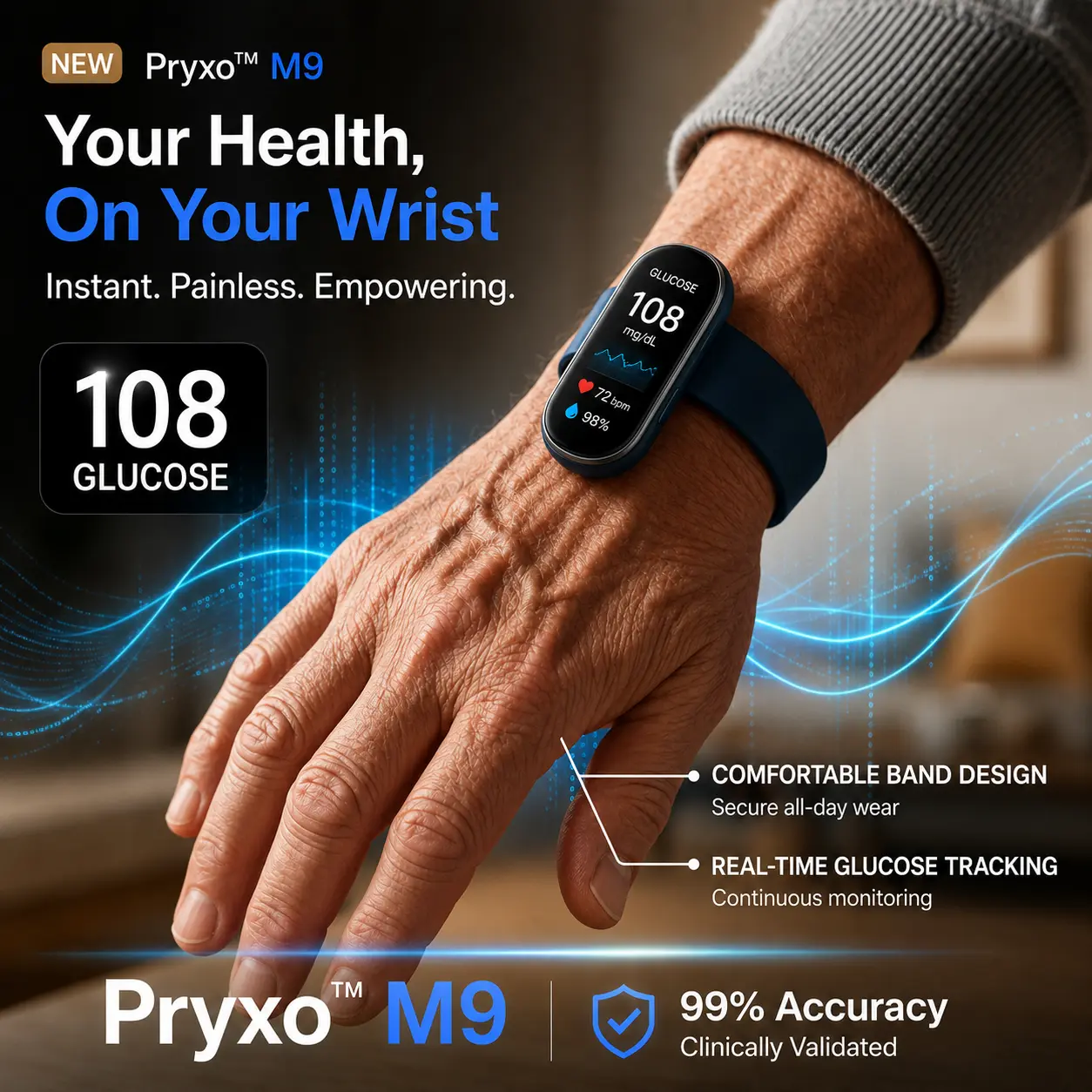 Pryxo™ M9 Non-Invasive Smart Band