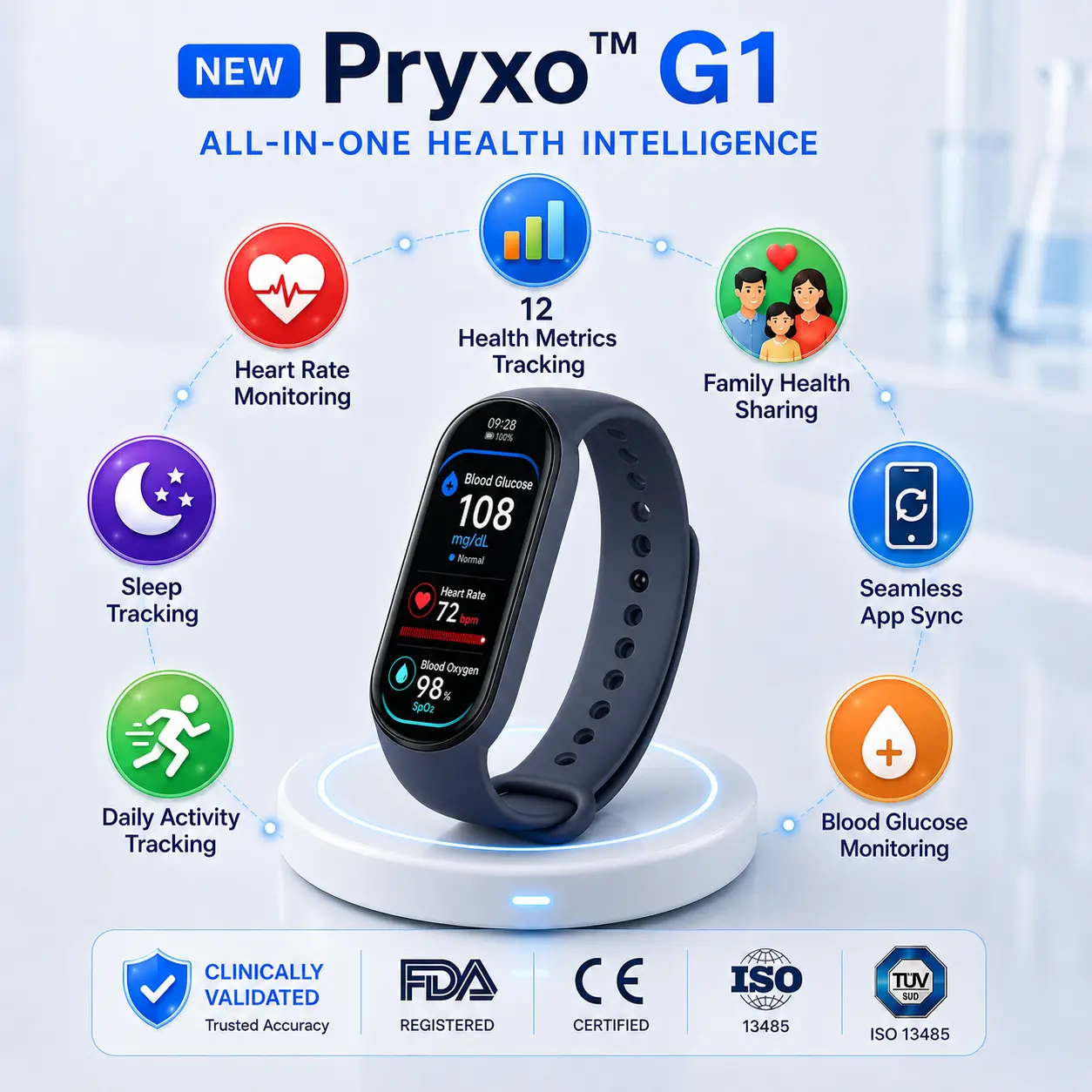 Pryxo™ M9 Non-Invasive Smart Band